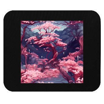 Discover Anime Euphoria: Fantasy Cherry Blossom Dreamscape Mouse Pads