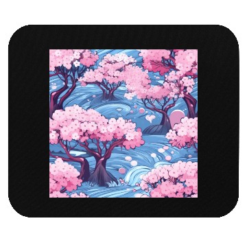 Discover Anime Euphoria: Fantasy Cherry Blossom Dreamscape Mouse Pads