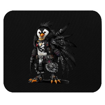 Discover Punkrock Penguin with large feathers Mouse Pads