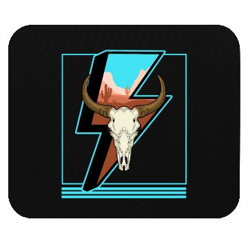 Discover Cowboy Mouse Pads, Lightning Cow Skull Dessert Cactus