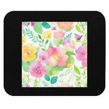 Discover watercolor wildflower pattern Mouse Pads