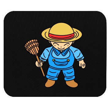Discover Cute Chibi Farmer Boy Mouse Pads