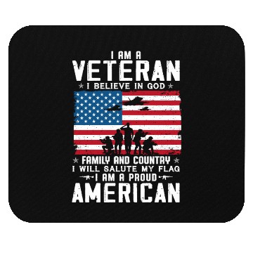 Discover I Am A Proud American Veteran Mouse Pads