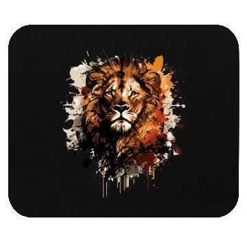 Discover lion head watercolor Mouse Pads