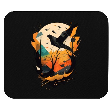 Discover modern nature: black bird Mouse Pads