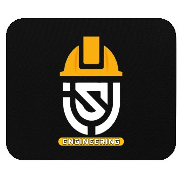 Discover engineering: Engineer's helmet logo Mouse Pads
