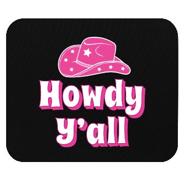 Discover Howdy Y all Pink Cowboy Hat Mouse Pads