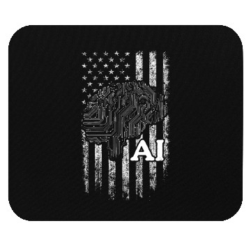 Discover AI US Flag Artificial Intelligence Mouse Pads