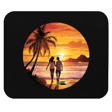 Discover Beach romantic couple Mouse Pads