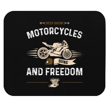 Discover Beer Bacon Motorcycles Guns and... Mouse Pads