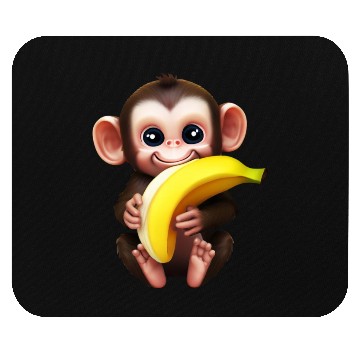 Discover Chimpanzee with Banana - Monkey Lover Design Mouse Pads