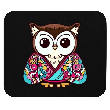 Discover Japanese Kimono owl Mouse Pads