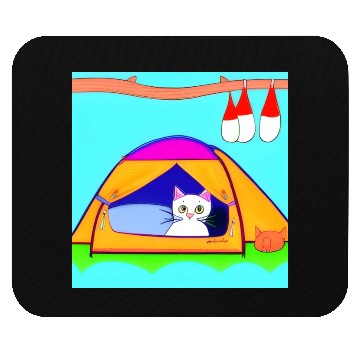 Discover Cat Camping In Nature Mouse Pads