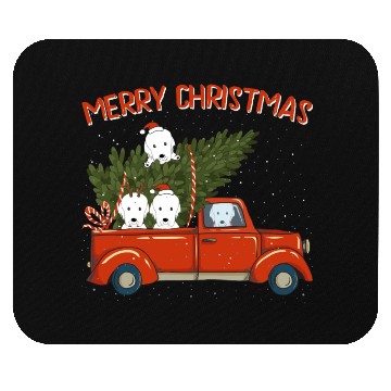 Discover Great Pyrenees Xmas Vintage Red Pickup Mouse Pads