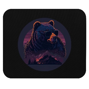 Discover Stylish synthwave Bear Mouse Pads