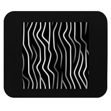 Discover Monochrome Elegance: White Abstract Lines on Black Mouse Pads