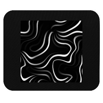 Discover Monochrome Elegance: White Abstract Lines on Black Mouse Pads