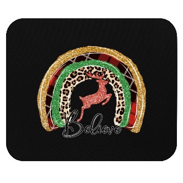 Discover Xmas Christmas Believe Deer Buffalo Plaid Mouse Pads