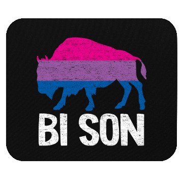 Discover Bi Son Lgbbt Flag Bisexual Bison Funny Bi Pride Mouse Pads