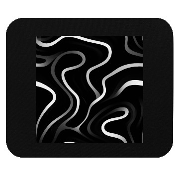Discover Monochrome Elegance: White Abstract Lines on Black Mouse Pads