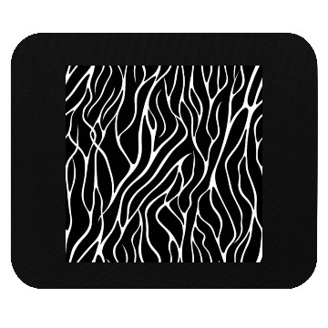 Discover Monochrome Elegance: White Abstract Lines on Black Mouse Pads