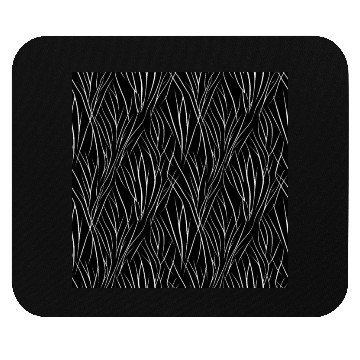 Discover Monochrome Elegance: White Abstract Lines on Black Mouse Pads