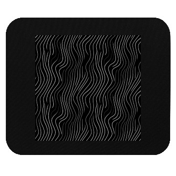 Discover Monochrome Elegance: White Abstract Lines on Black Mouse Pads