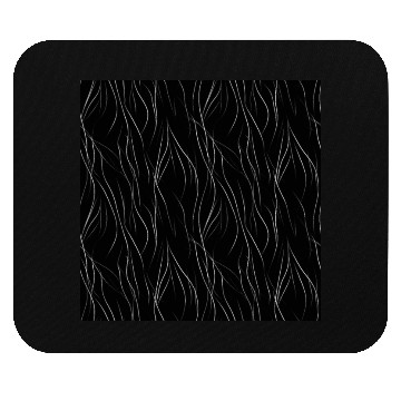 Discover Monochrome Elegance: White Abstract Lines on Black Mouse Pads