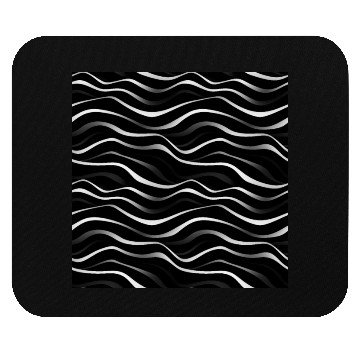 Discover Monochrome Elegance: White Abstract Lines on Black Mouse Pads