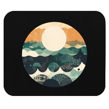 Discover Hokusai Japanese Art Inspired Patterned Ocean Mouse Pads