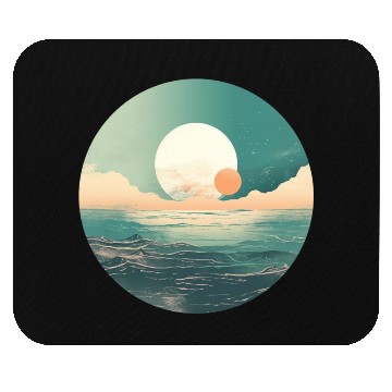 Discover Mystical Deep See Moon Tides and Clouds Mouse Pads