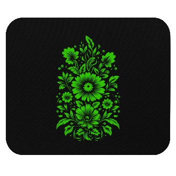 Discover Beautiful Green Floral Pattern Mouse Pads