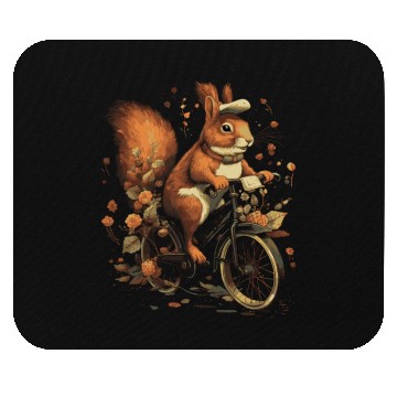Discover Squirrel Riding A Bicycle Mouse Pads
