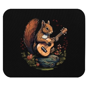 Discover Squirrel playing a guitar Mouse Pads