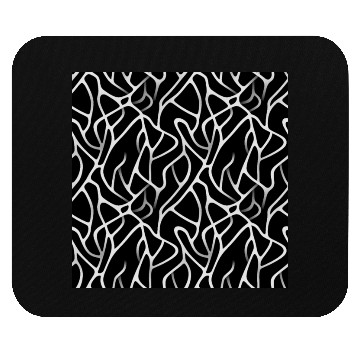 Discover Monochrome Elegance: White Abstract Lines on Black Mouse Pads