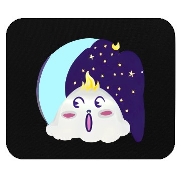 Discover Bl Moon With Surprised Little Cloud Mouse Pads