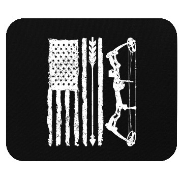 Discover Outdoor Hunting Arch US Flag Bow Arrow Target Mouse Pads