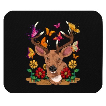 Discover Flowers forest animal gift butterfly deer Mouse Pads