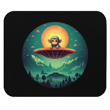 Discover UFO Abduction of a Monkey by an Alien Mouse Pads