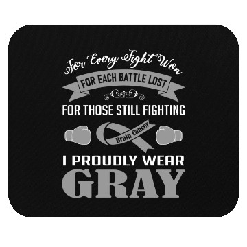 Discover I Proudly Wear Gray Brain Cancer Mouse Pads