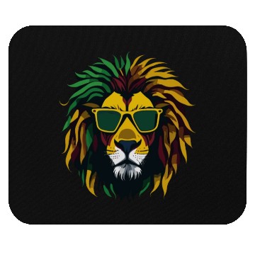 Discover African Lion wearing sunglasses Mouse Pads