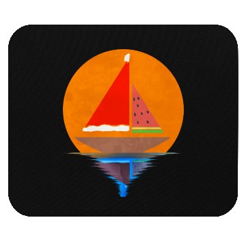 Discover Sundown Sailing Ship Santas Hat Watermelon Mouse Pads