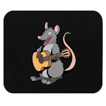 Discover Comic Opossum Playing Guitar Mouse Pads