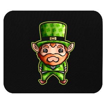 Discover Cute Kawaii Irish Elf With Shamrock Hat For St Mouse Pads