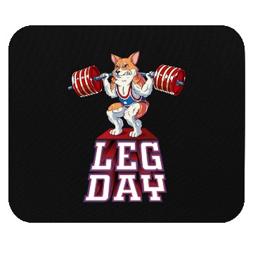 Discover Leg Day Corgi Weight Lifting Squat Gym Mouse Pads
