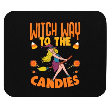 Discover Witch Way To The Candy Funny Trick Or Treat Mouse Pads