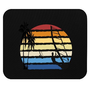 Discover Windsurfers Sailing Into A Retro Windsurfing Mouse Pads