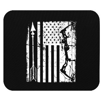 Discover Outdoor Hunting American Flag Bow Arrow Target Mouse Pads