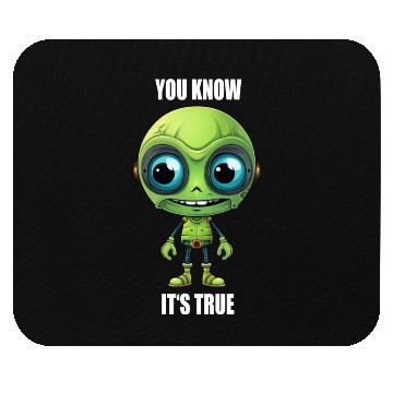 Discover Green Alien Cyborg Head with Teeth - "You Know Mouse Pads