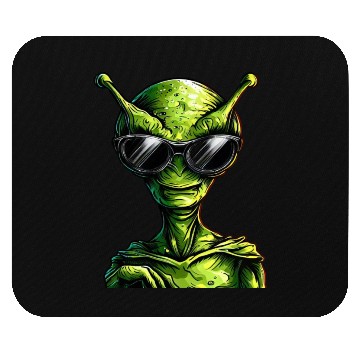 Discover Cool Green Alien - Extraterrestrial with Mouse Pads